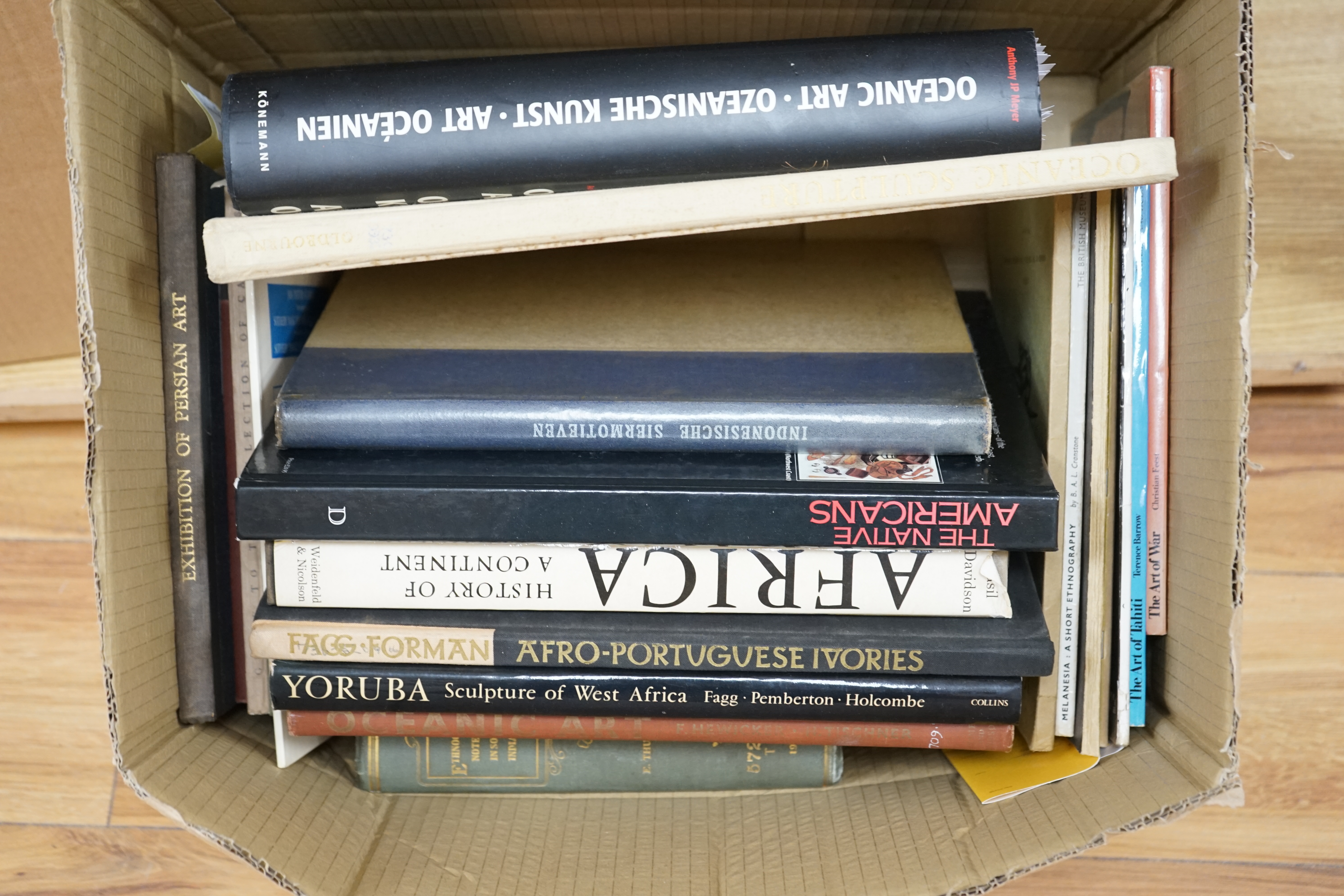 Assorted Art and Ethnographic reference books (in two boxes). Condition - poor to fair.